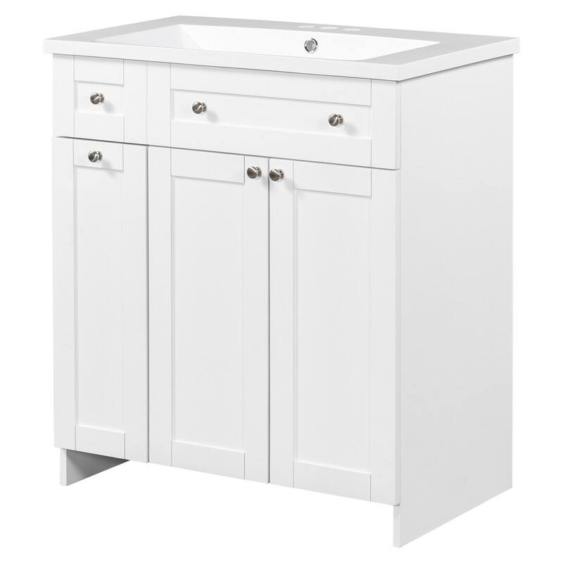 Single Sink 30" Bathroom Vanity with Combo Cabinet and Storage