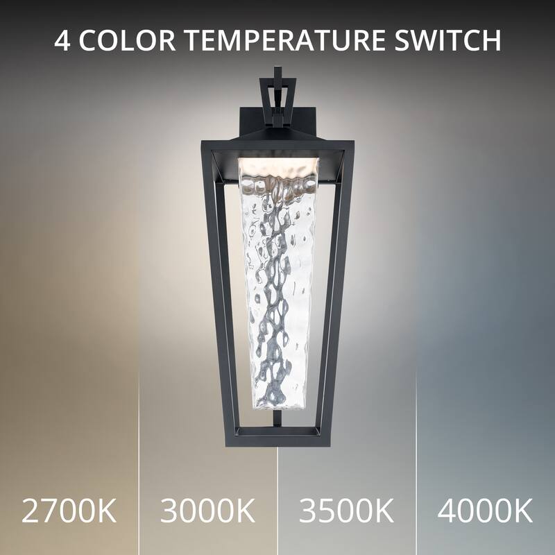 Manchester 16in LED Outdoor Wall Light Selectable CCT 2700-3000-3500-4000K set to 2700K in Black