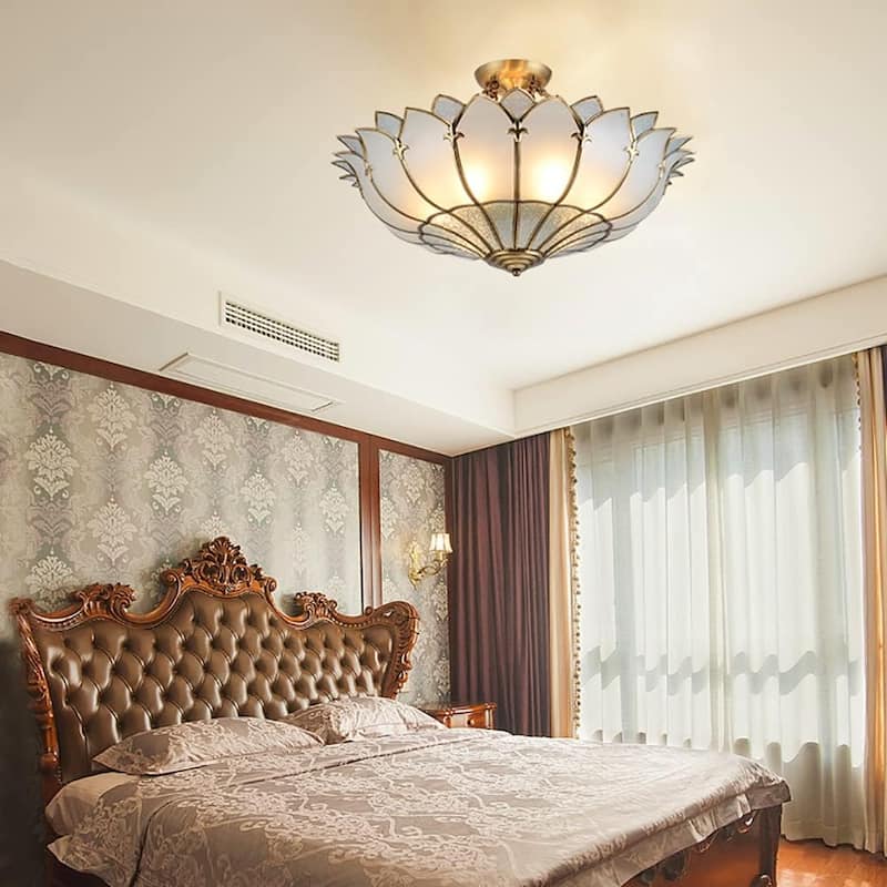 6 lights hall light gold & white ceiling light copper fixture light