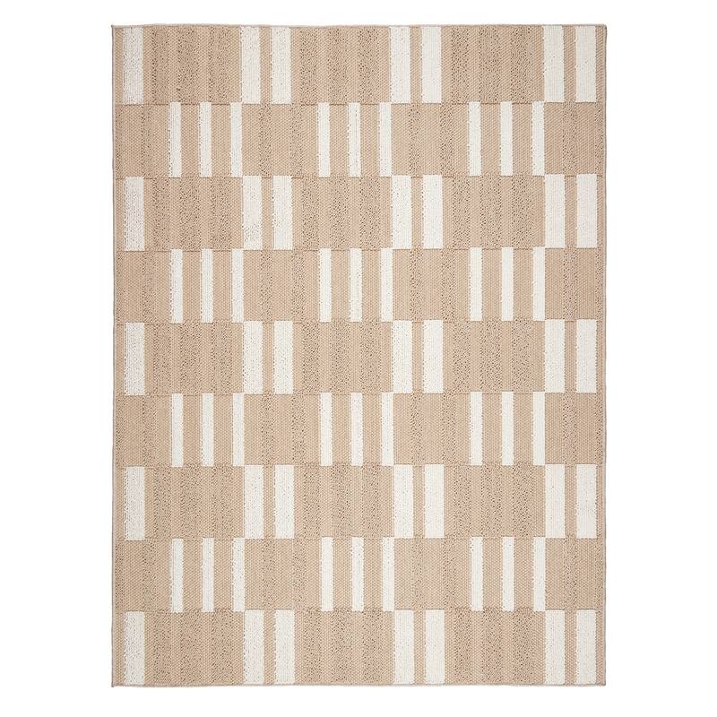 Terra by Obeetee Resort Boxes Rug - Natural/Criss Cross - 7'10" x 9'10"