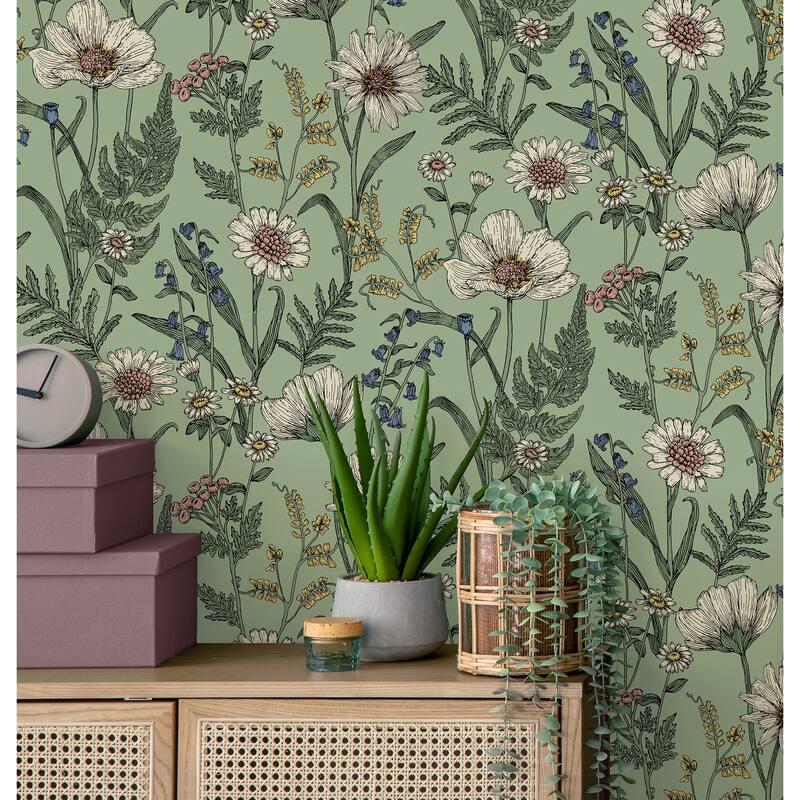 Fine Decor Arden Sage Wild Meadow Wallpaper