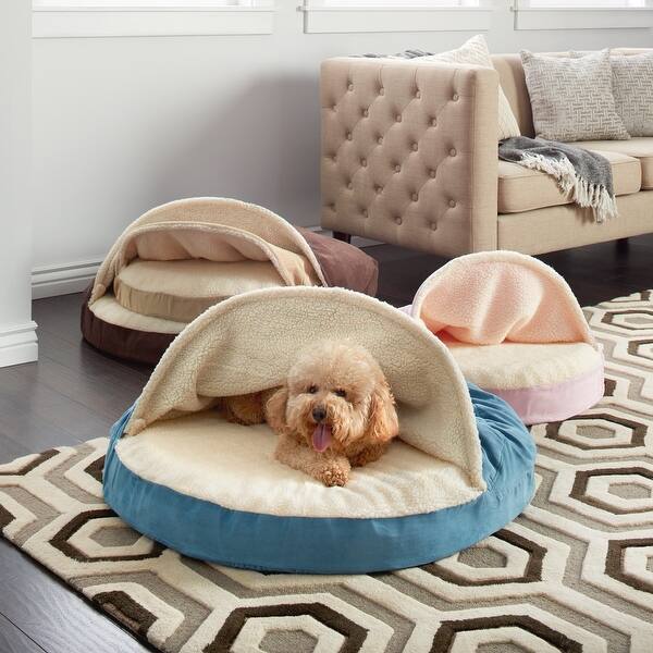 Shop Furhaven Pet Bed Faux Sheepskin Snuggery Orthopedic Burrow Dog Bed Overstock 12106893