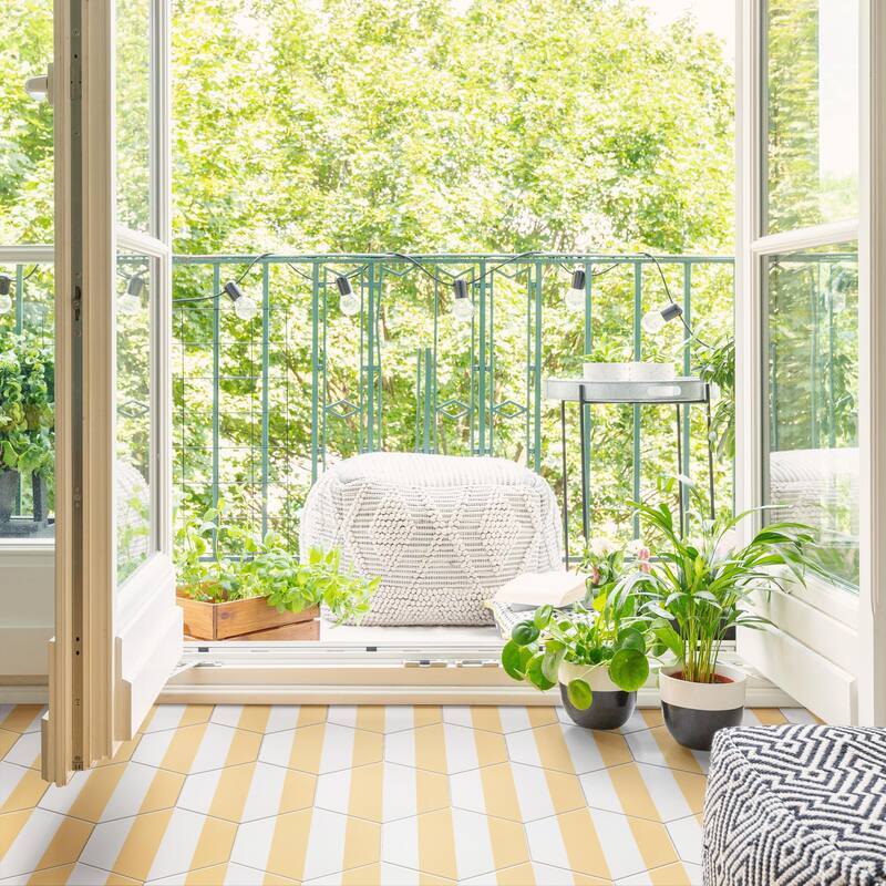 Merola Tile Porto Capri Hex Dandelion 8-5/8" x 9-7/8" Porcelain Floor and Wall Tile