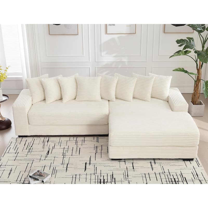 Sofa 111-in Casual Beige 2 -seater Right Reclining Sectional - 8' x 10'