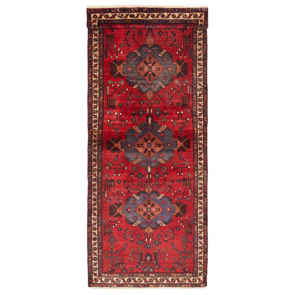 ECARPETGALLERY Hand-knotted Andelz Red Wool Rug - 3'7 x 9'8