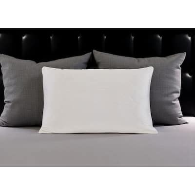 HomeRoots Cotton Latex Foam And Wool Hypoallergenic Standard Size Bed Pillow - Ivory