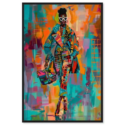 Bold Patchwork Style Canvas by Art Remedy