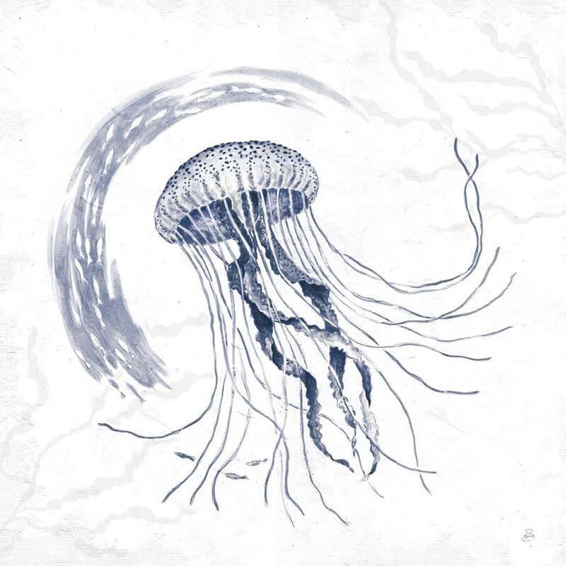 Delicate Sea IV Indigo Art Poster - Print On Demand