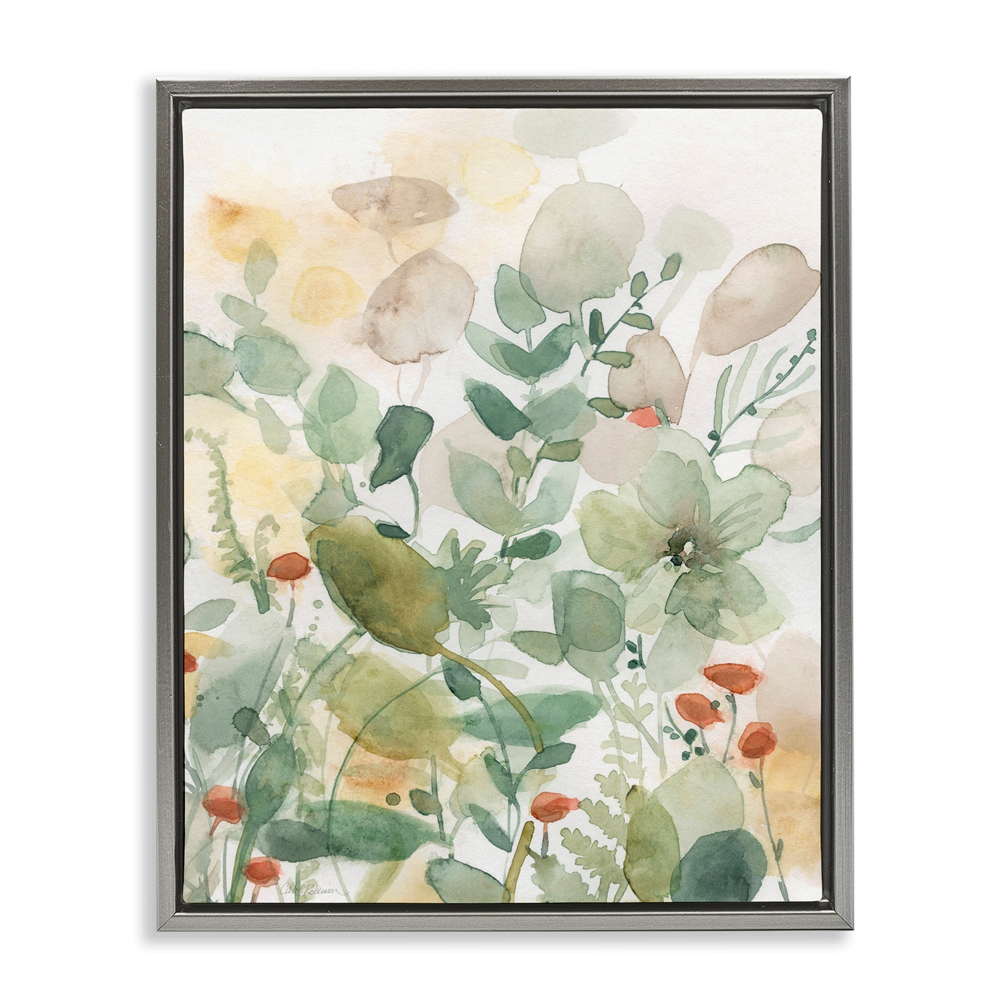 Stupell Layered Transparent Leaves Framed Floater Canvas Wall Art Design By Carol Robinson