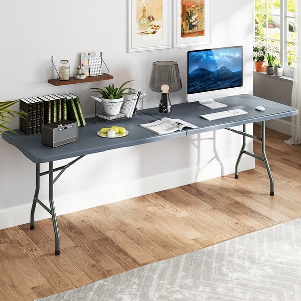 8ft Folding Table 8ft Plastic Folding Table, Indoor Outdoor Heavy