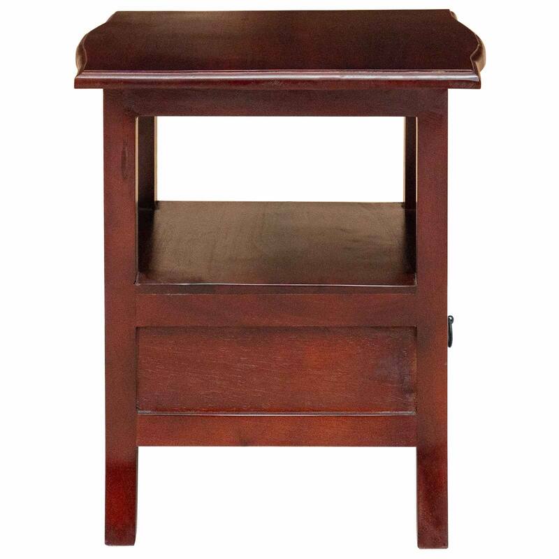vidaXL Bedside Cabinet with Drawer Brown 15.75 x 15.75 x 17.91 in - 15.75 x 15.75 x 17.91 in