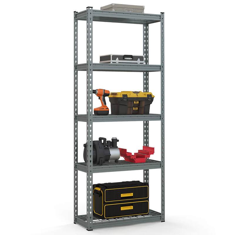 Gymax 2 PCS 5-Tier Metal Shelving Unit Heavy Duty Wire Storage Rack