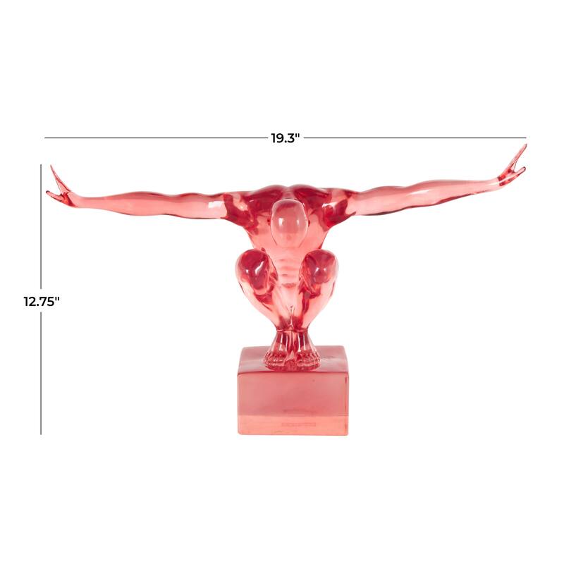 Light Blue, Green or Pink Resin Tinted Posing People Decorative Sculpture