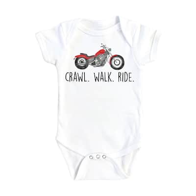 Motorcycle Walk - Baby Boy Girl Clothes Infant Bodysuit Funny Cute Newborn