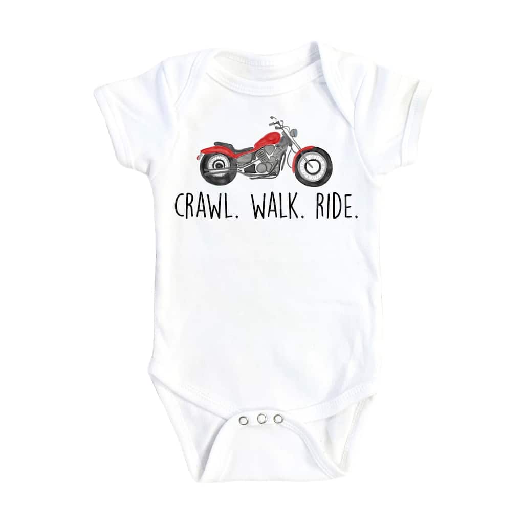 Motorcycle Walk - Baby Boy Girl Clothes Infant Bodysuit Funny Cute Newborn