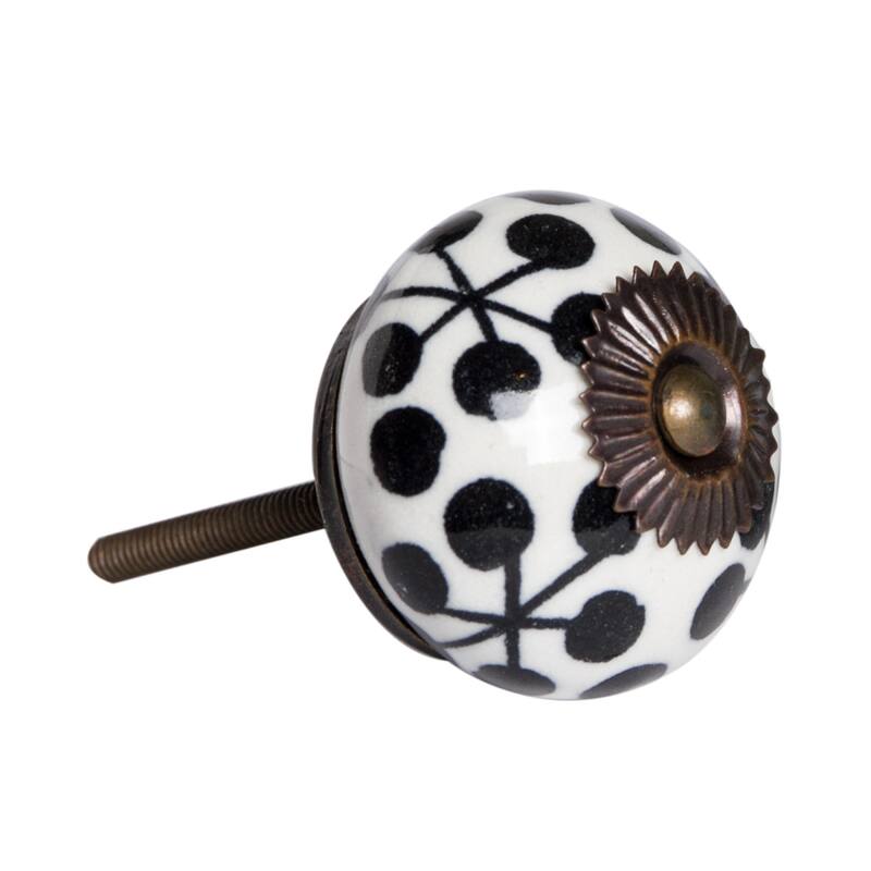 Set of 8 Round Ceramic Metal Drawer Pull Knobs for Home Decor - 1.50” x 1.50” x 1.50”