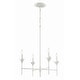 preview thumbnail 7 of 9, Broche 4 Light Matte White Chandelier - 28"W x 28"H x 28"D