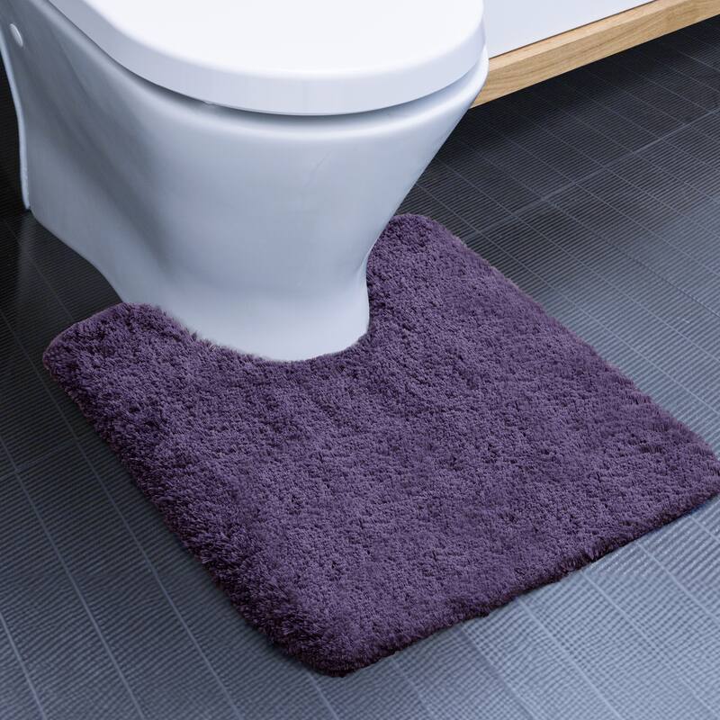 Deconovo Super Absorbent & Thick Bath Mat Rugs (1 PC) - 20x24 Inch Contour Rug - Purple