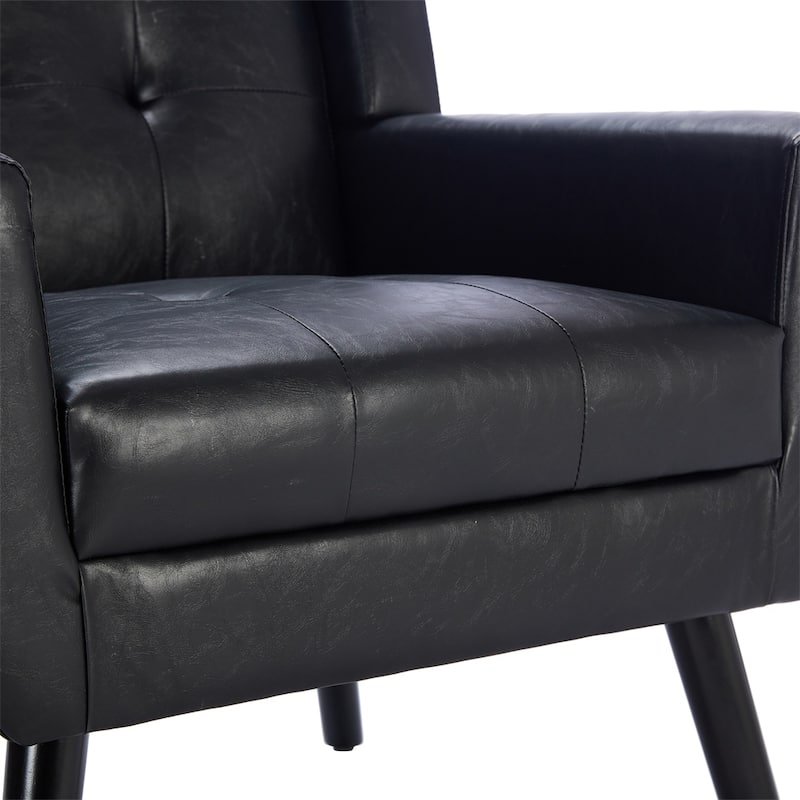 Modern Soft Ergonomics Accent Chair with Black Legs For Indoor Home