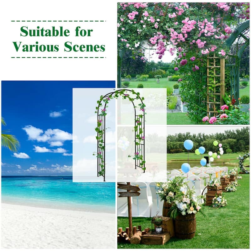 Costway 7.2Ft Garden Arch Steel Arbor Wedding Garden Decoration - See Details