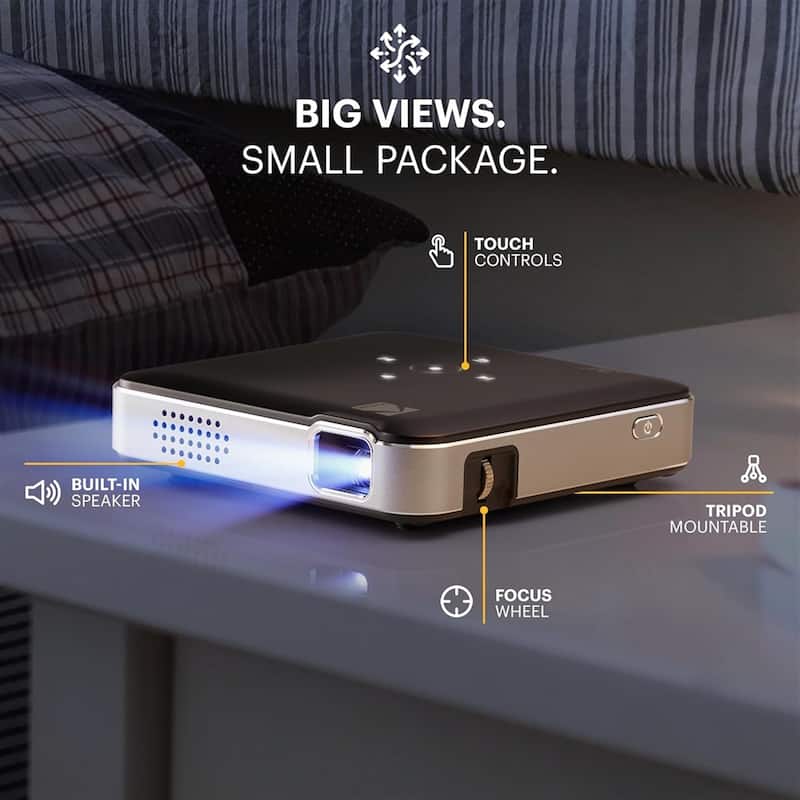 Kodak Luma 150 Pico Projector, Rechargeable Ultra Mini Projector w/60" Screen, Tripod & Case