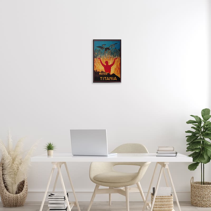 Stupell Vintage Dragon & Bicycle Framed Giclee Art Design By Marcus Jules