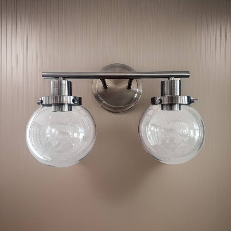Bathroom Vanity Light , 2-Light Black Wall Sconce Lighting Wall Lamp with Clear Glass Shade, Living Room, Bedroom