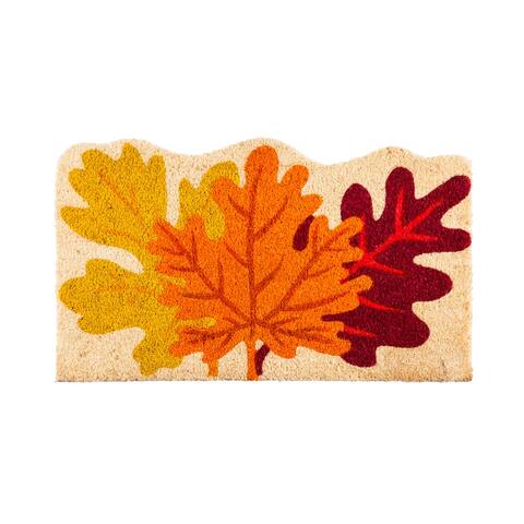 Fall Leaves Shaped Coir Mat - Multi-Color
