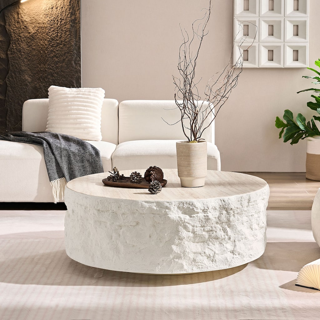 GDF Studio - Marwick Modern Round Fiberglass Coffee Table
