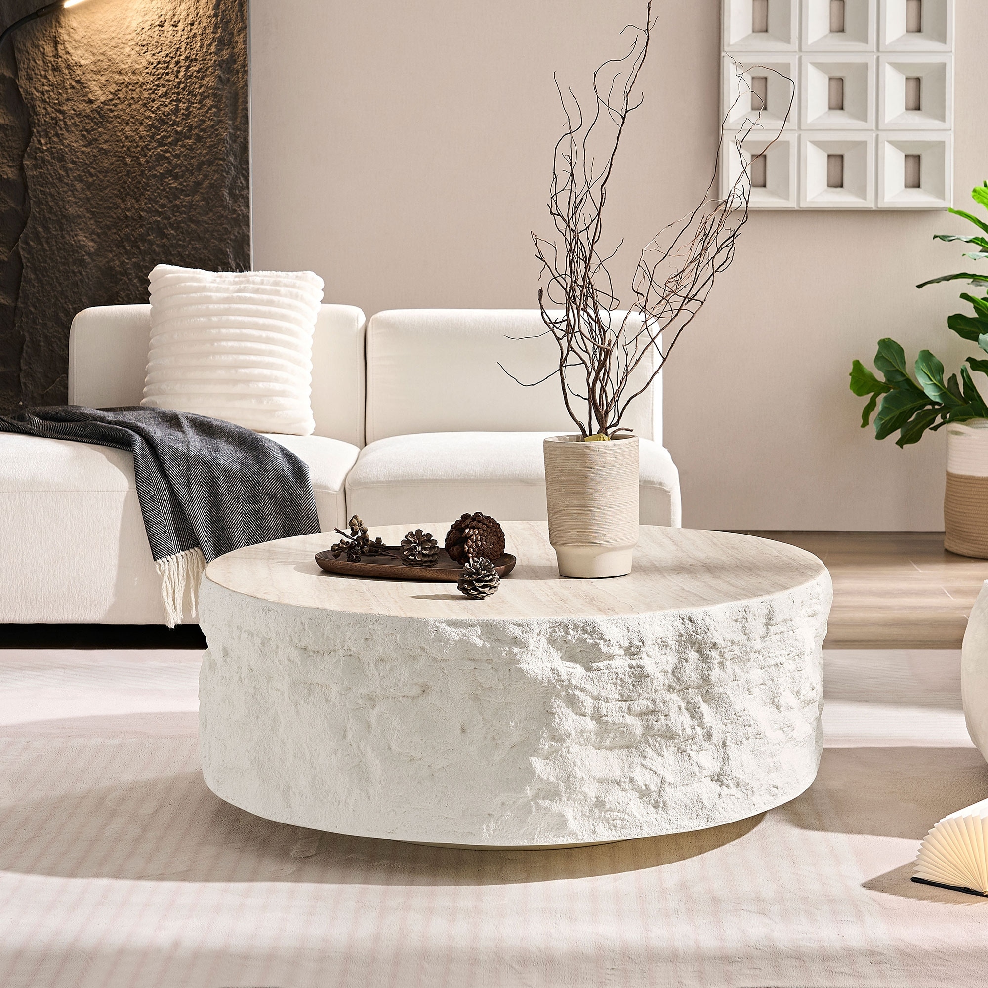 GDFStudio - Marwick Modern Round Fiberglass Coffee Table