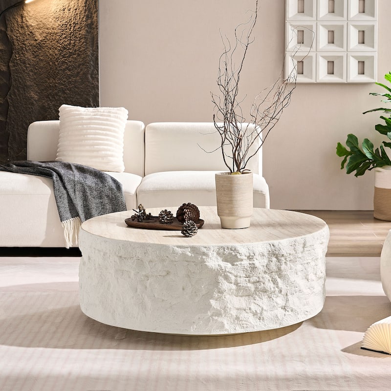 GDF Studio - Marwick Modern Round Fiberglass Coffee Table