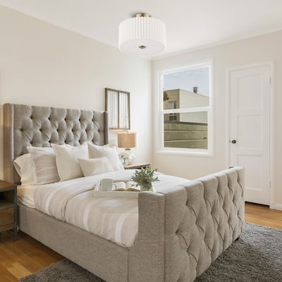 CO-Z 2-Light Modern Semi Flush Mount Ceiling Light Fixture - Gold
