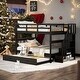 preview thumbnail 1 of 15, Full-Over-Full Bunk Bed with Trundle and Storage, Espresso Espresso