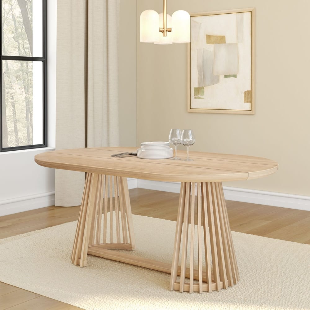 Solid Wood 72" Oval Pedestal Dining Table