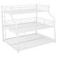 preview thumbnail 8 of 8, Twin XL/Full XL/Queen Triple Bunk Bed with Ladder & Guardrails,White
