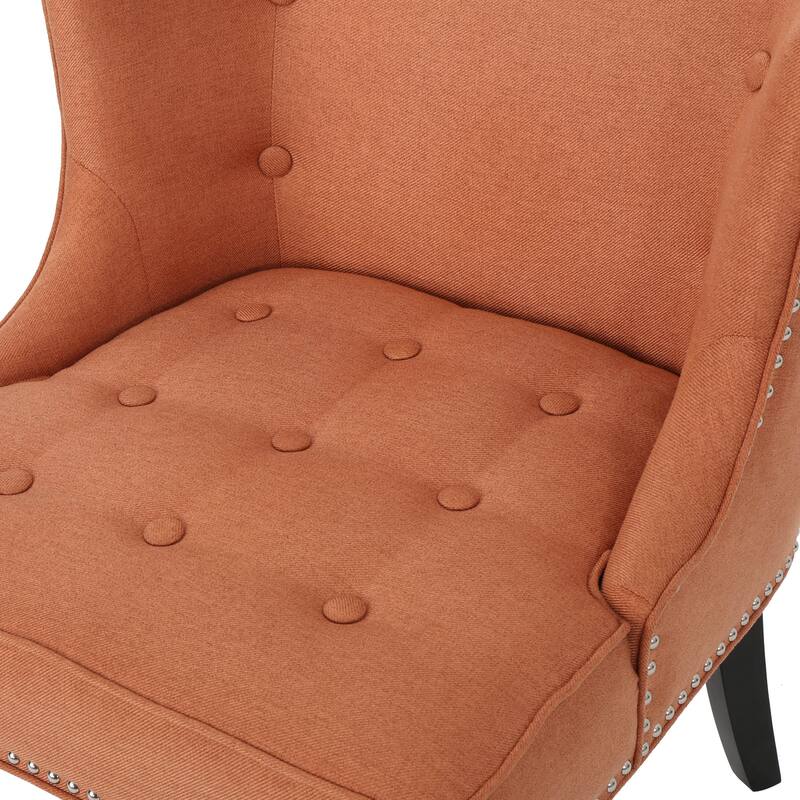 Orange 28" Accent Chair with Waffle Stitching