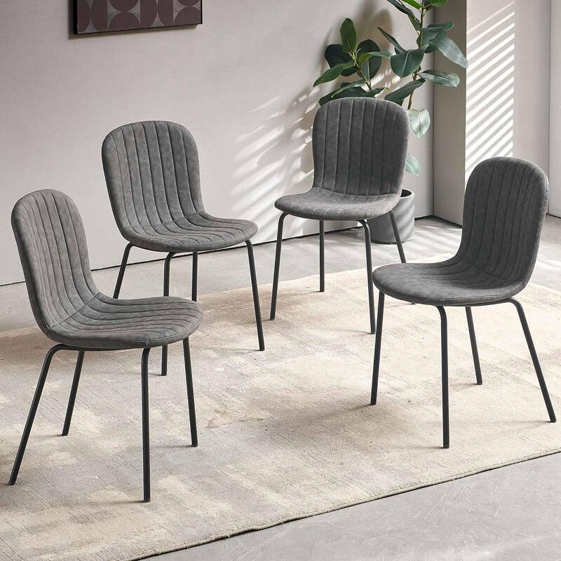 Howtai Upholstered Dining Chairs,Vintage PU Leather Accent Side Chairs