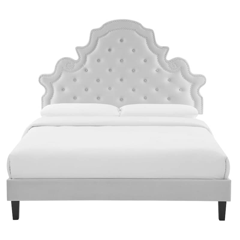 Gwyneth Tufted Performance Velvet Full Platform Bed