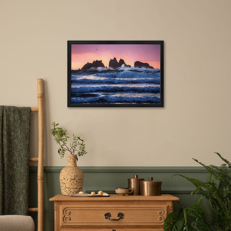 Bandon Beach Layers Premium Framed Poster by Daniel Gastager