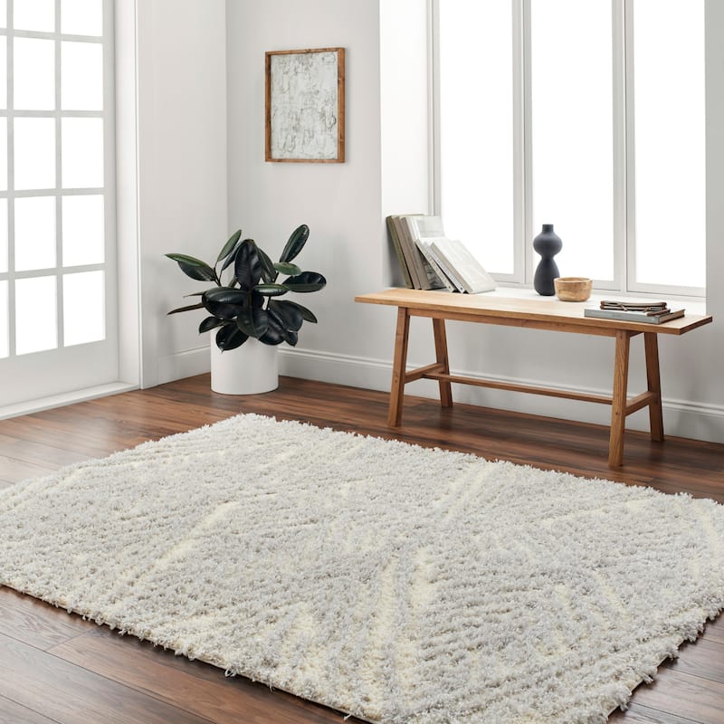 Chambers Shag Area Rug - 7' 9" x 9' 6" - Gray/Cream - Rectangle