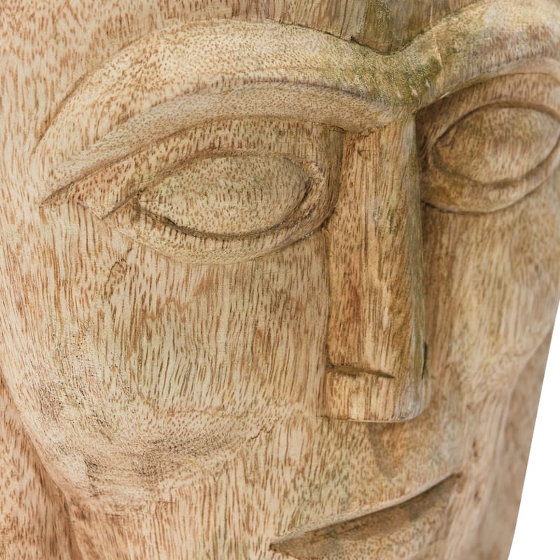 Hand-Carved Mango Wood Face
