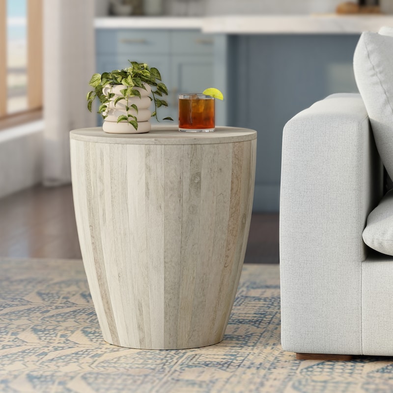 WYNDENHALL Keystone Side Table - 21"D x 21"W x 23.5"H - White Wash