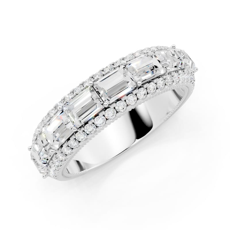 Auriya 14k Gold 2 1/10ctw Lab Grown Diamond East-West Anniversary Ring (E-F VS)