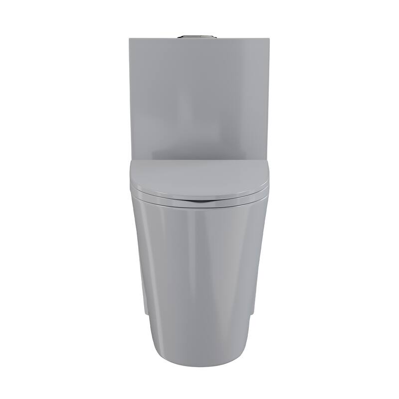 St. Tropez One-Piece Elongated Toilet Vortex Dual-Flush 1.1/1.6 Gpf In Glossy Grey - 26.5" x 16.0" x 31.0"
