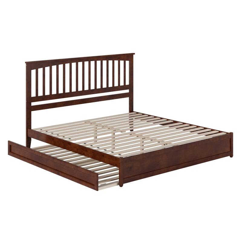 Everett Platform Bed with Panel Footboard and Twin XL Trundle