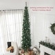 preview thumbnail 3 of 7, HOMCOM 9.5 Foot Unlit Pencil Artificial Christmas Tree, Slim Xmas Tree with Realistic Branches, Pine Cones, Metal Base - 9.35 ft
