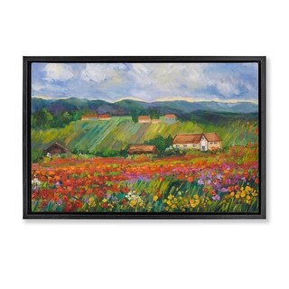 Stupell Spring Glory Lush Meadow Framed Floater Canvas Wall Art Design ...