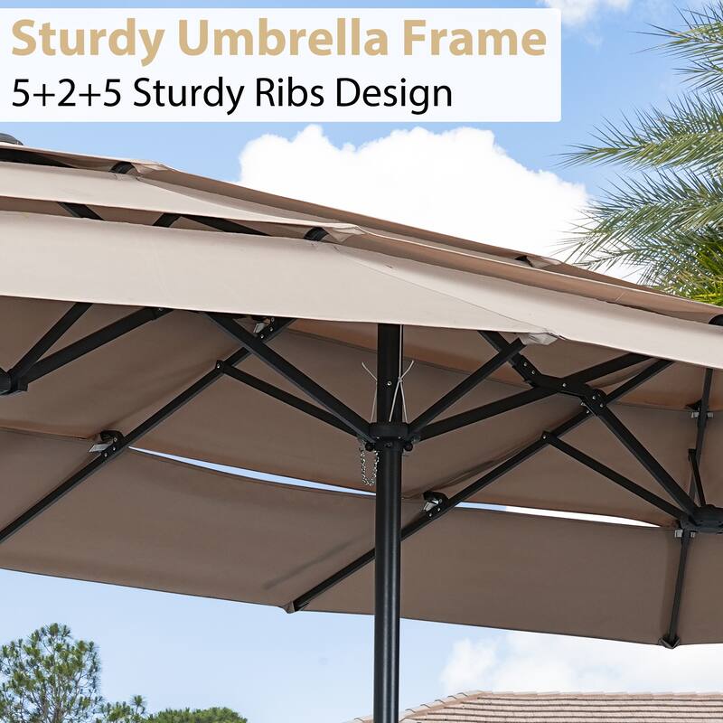 15ft Patio Umbrella with 3-Tiers Umbrella Top without Base