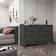 preview thumbnail 13 of 21, Manhattan Comfort Coney Mid-Century Modern 3-Drawer Dresser Set of 2 Grey