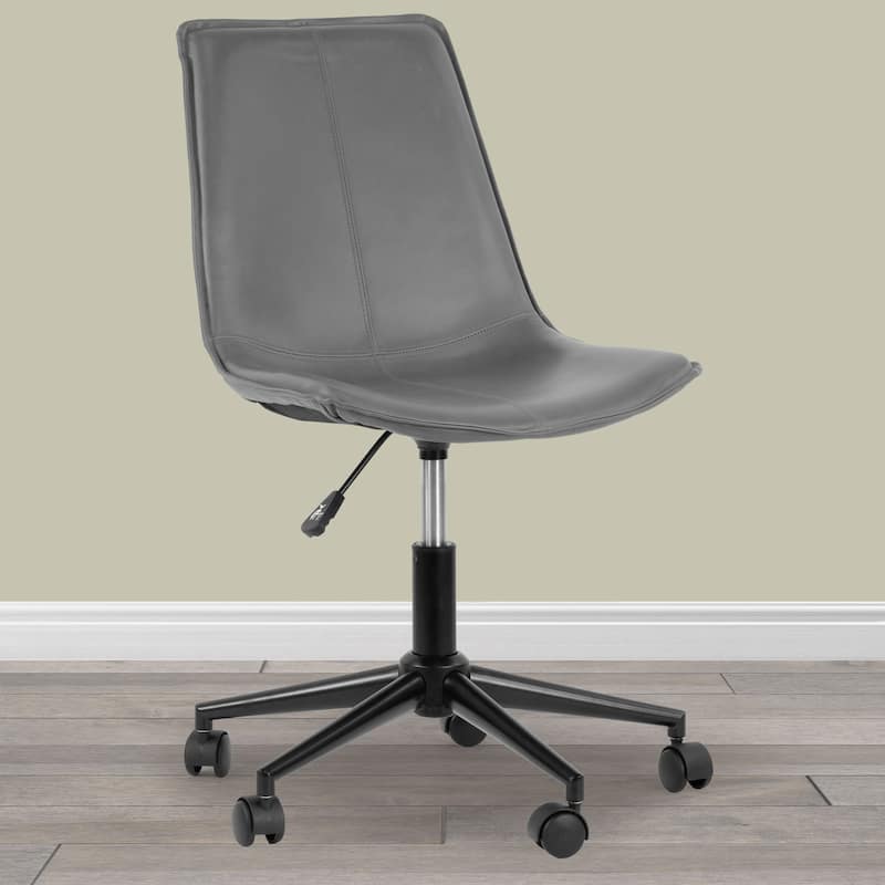 Amery Grey Faux Leather Adjustable Height Swivel Office Chair